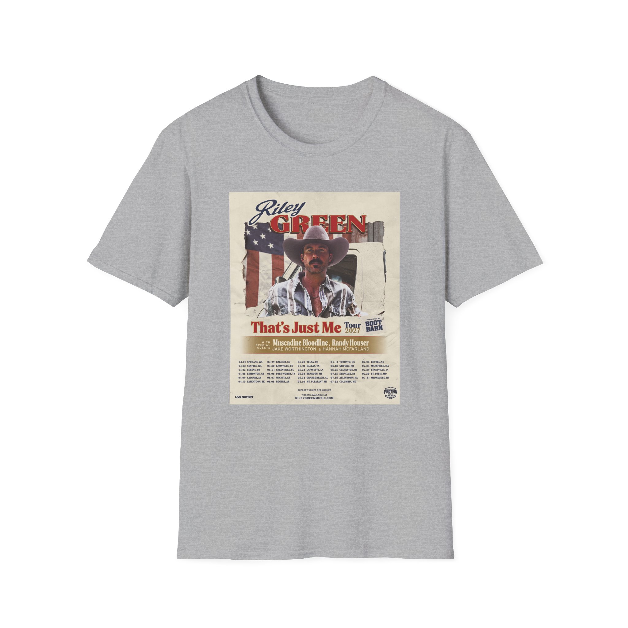 Riley Green That's Just Me Tour 2027 T Shirt - Image 6
