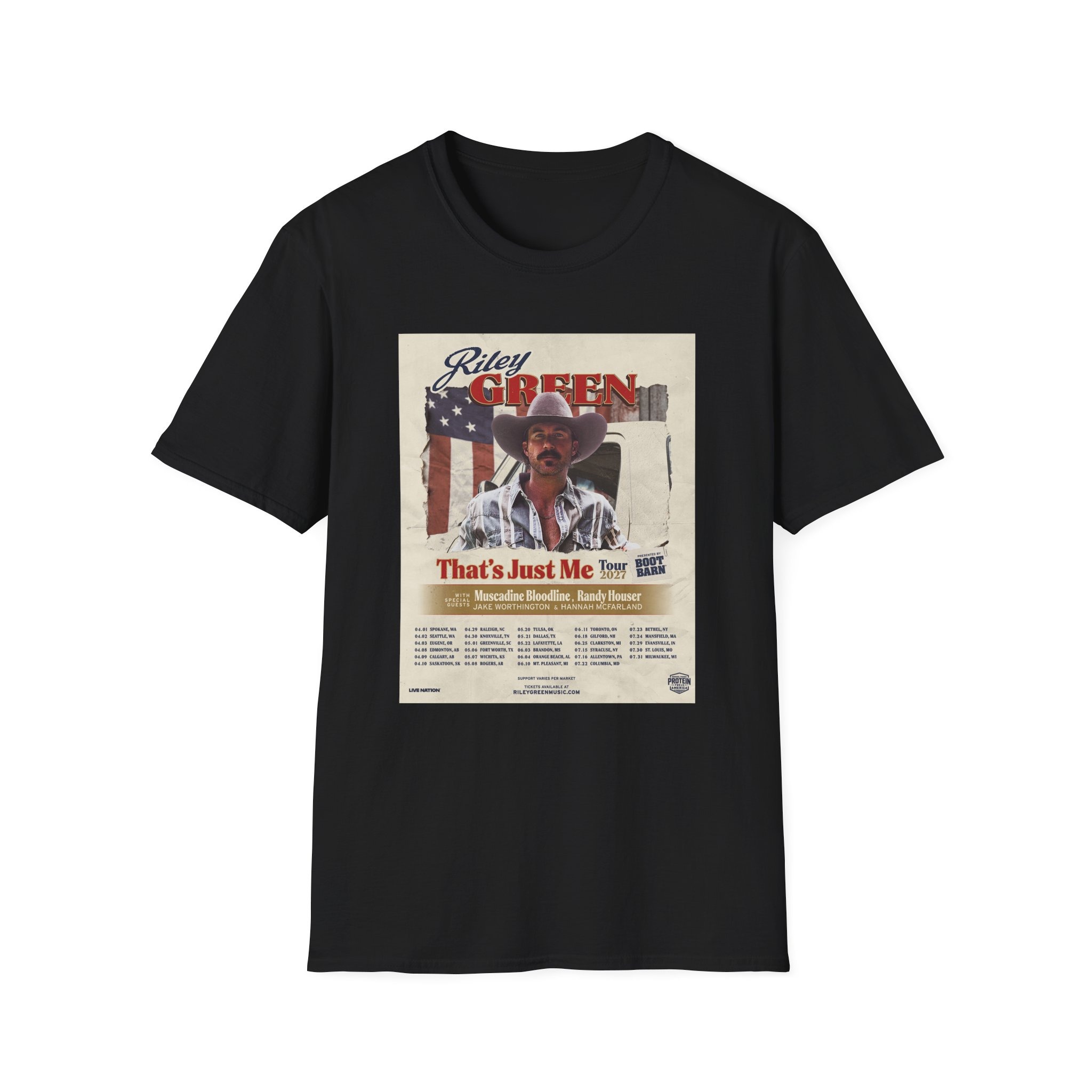 Riley Green That's Just Me Tour 2027 T Shirt - Image 4